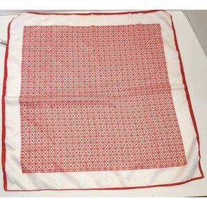 Qiana Women's Scarf Vintage Made In Italy Nylon Red And White Print Scarf